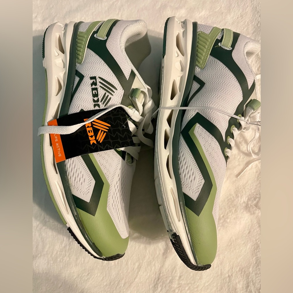 RBX Men's White and Green Athletic Shoes - Picture 4 of 16
